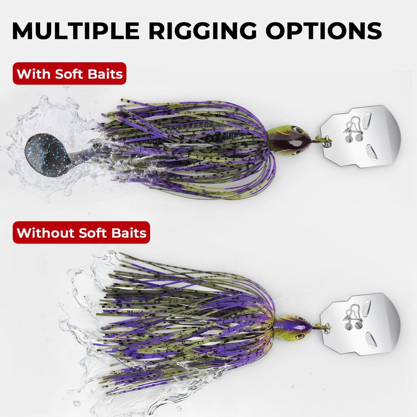MadBite by KastKing Bladed Jig Fishing Lures, 5 pc Multi-Color Kits, Irresistible Vibrating Action,Sticky-Sharp Heavy-Wire Needle Point Hooks, 1/2 oz Sizes, Includes Storage Box