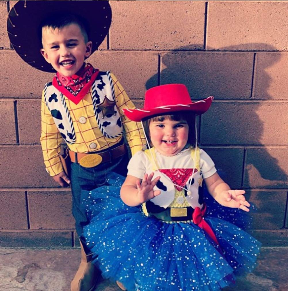 Tutu Dreams Cowgirl Costume for Girls 1-10Y with Bandana Cowboy Hat Easter Birthday Party Dress Up Clothing (Cowgirl, 1-2T)