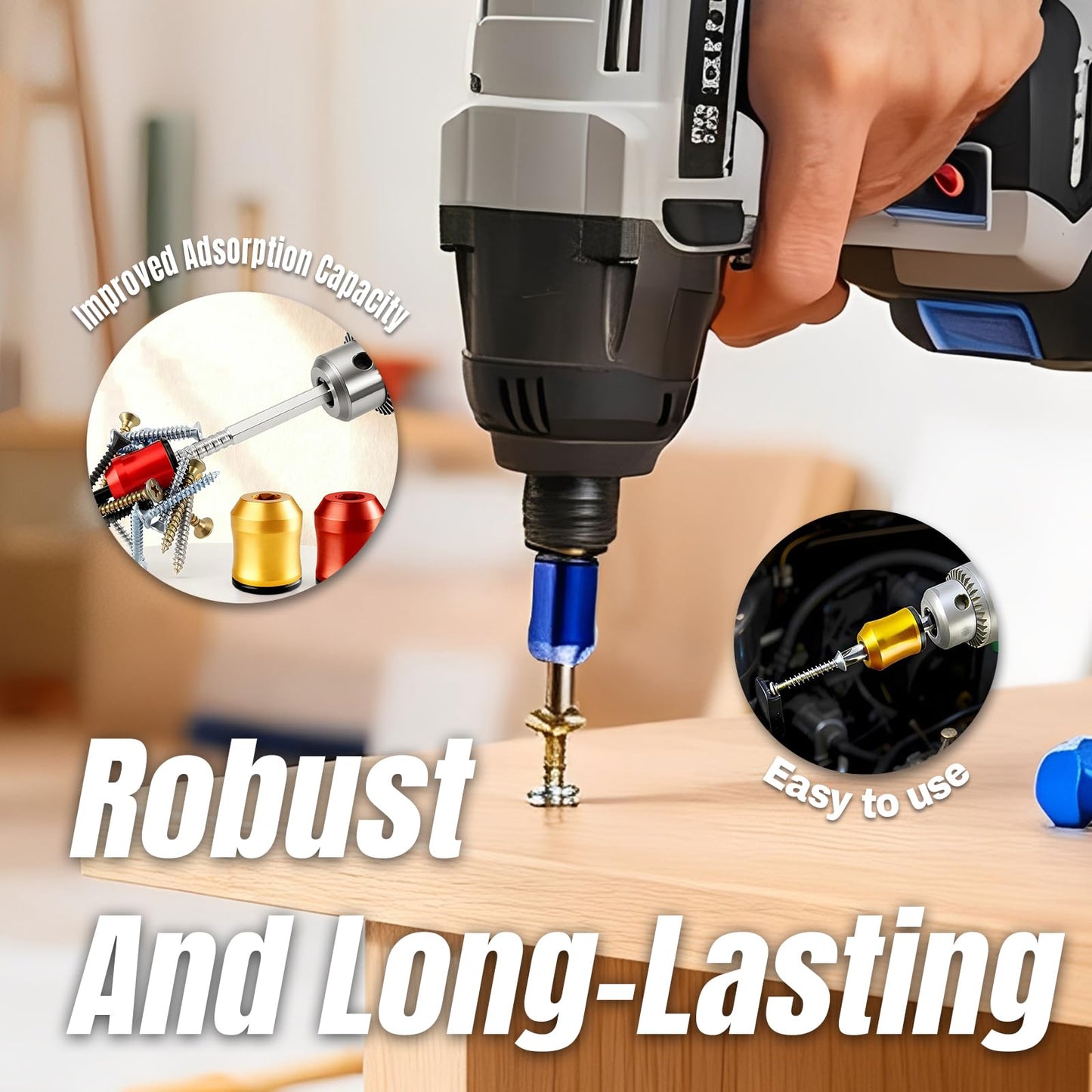 3PCS Strong Magnetic Screw Rings ，3PCS Magnetic Screwdriver，Removable Magnetic Screwdriver Drill Bit Holder for Hex Screwdrivers and Electrician Impact Drills Power, DIY Tool Accessories