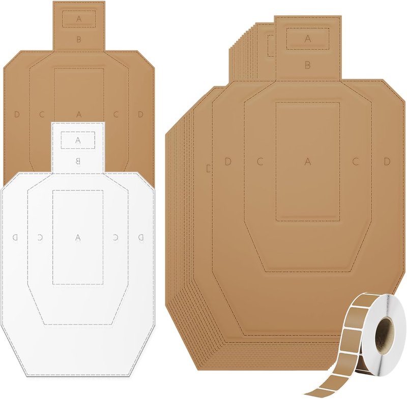Cardboard Shooting Targets - 30x18in Classic Silhouette with 1000 Pcs Square Pasters | Tactical Training