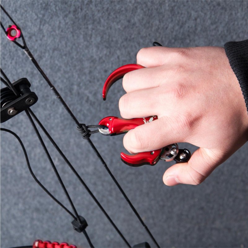 SHARROW Bow Release Aid 3/4 Fingers Automatic Archery Release Aluminium Alloy Thumb Trigger for Compound Bow Accessory (Black)