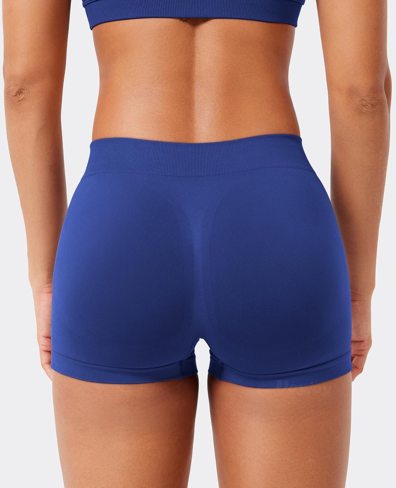 VOYJOY Women Impact Booty Shorts 2.5" Low Rise Hidden Scrunch Butt Lifting Seamless Workout Gym Running Biker Hot Shorts