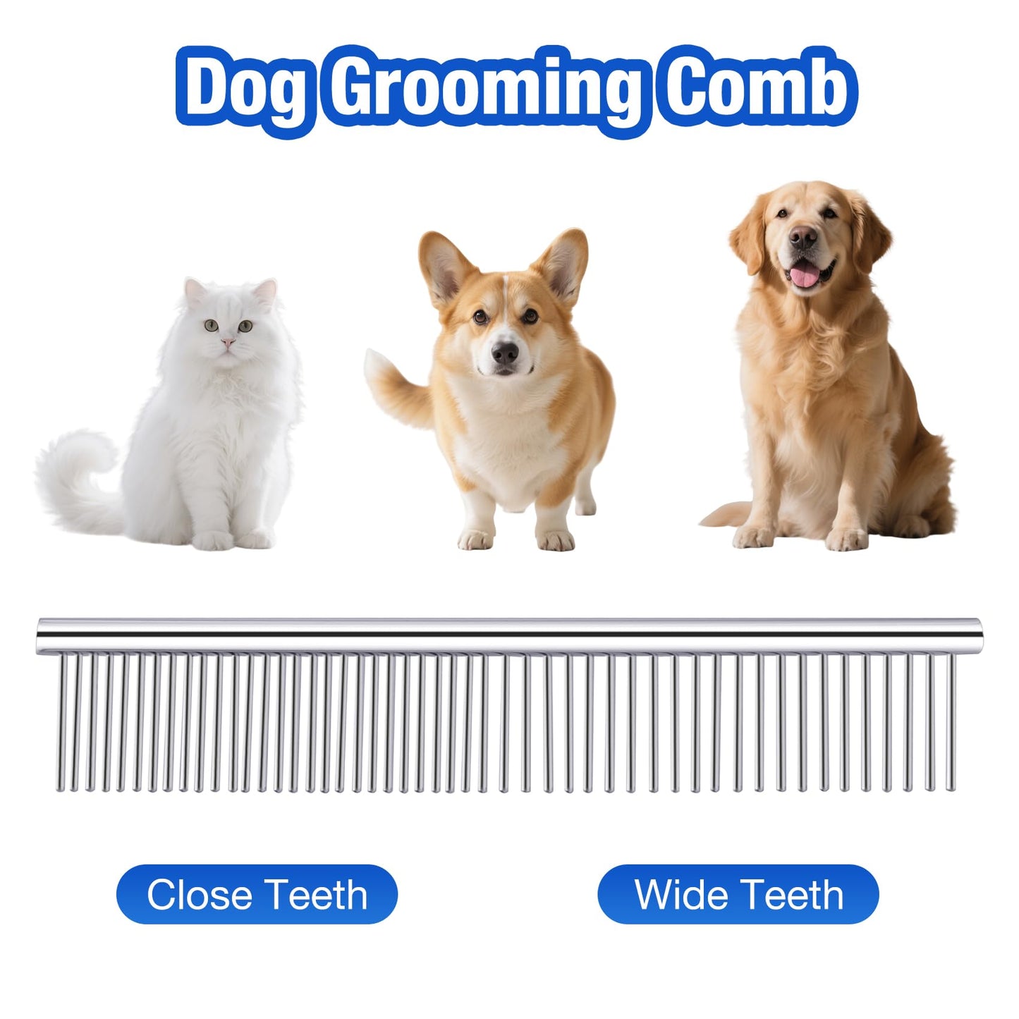 CADABY 5 in 1 Dog Grooming Scissors with Safety Round Tips,Dog Grooming Scissors Kit, 4CR Stainless Steel Professional Pet Grooming Shears for Dog, Cat,Sharp and Durable