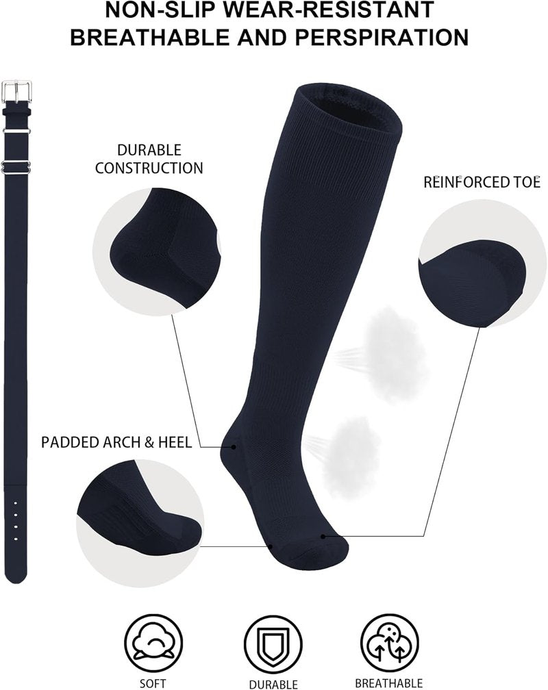 Toddler Baseball Socks & Belt Combo Set - Youth Softball Tee Ball Gear for Boys & Girls | 2T-5T