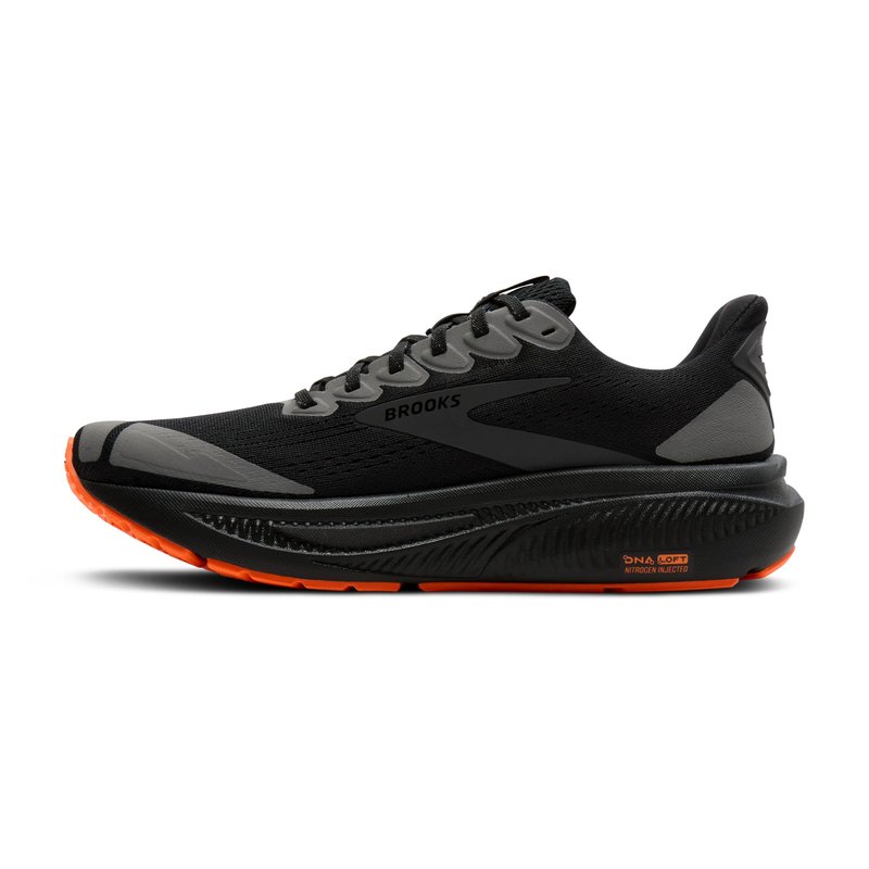 Brooks Men’s Ghost 17 Neutral Running Shoe - Black/Orange - 9 Medium