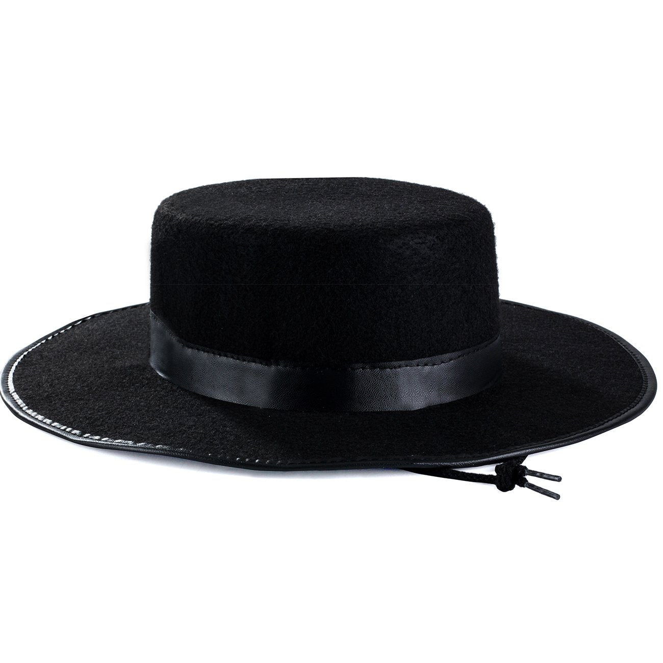 Tigerdoe Spanish - Gaucho Hat - Amish Hat - Black Flat Top Fedora Costume Hats