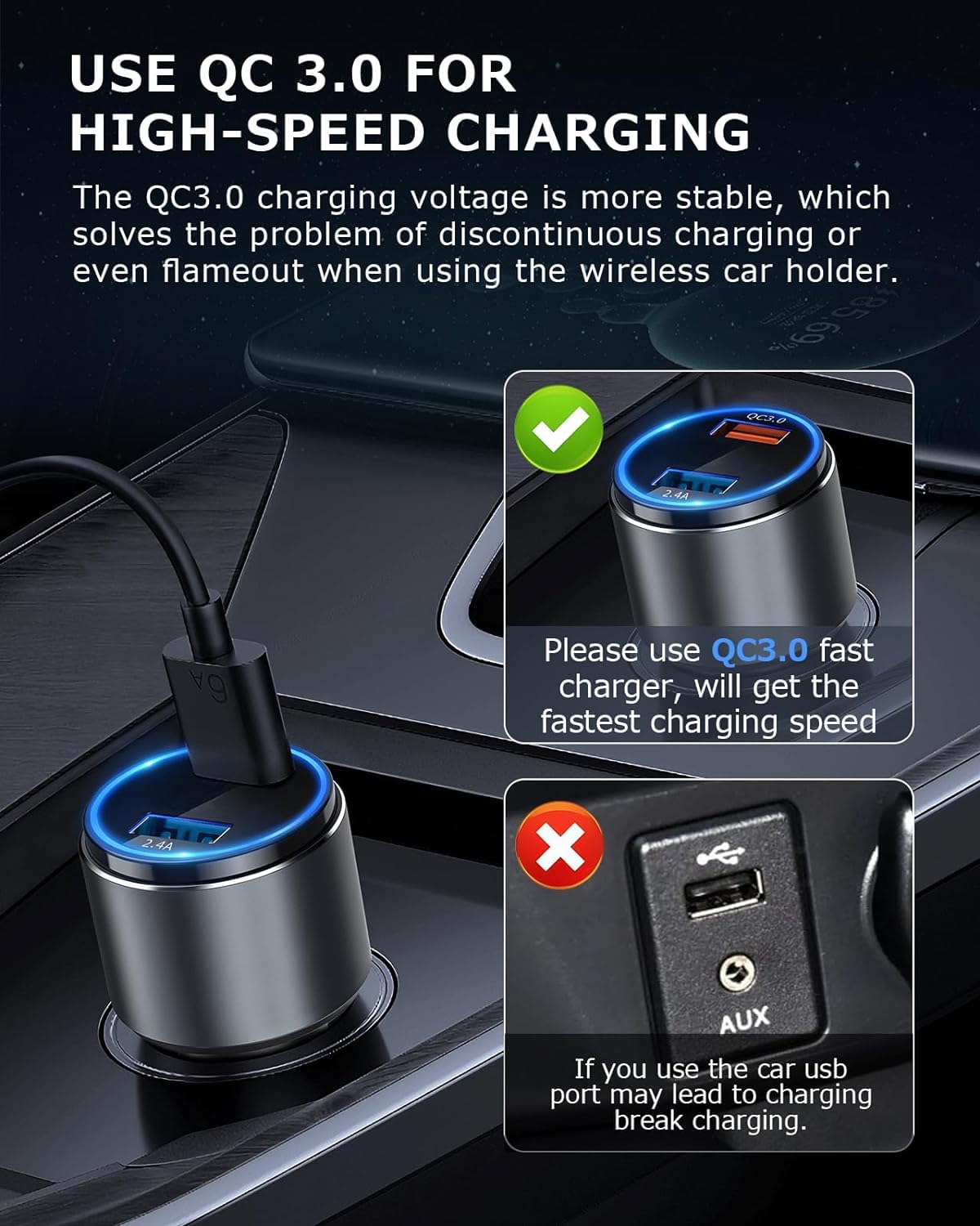 MOKPR for Magsafe Car Mount Charger, 15W Magnetic Wireless Car Charger, Air Vent/Dashboard for Magsafe Phone Holder Fits iPhone 16/15/14/13/12