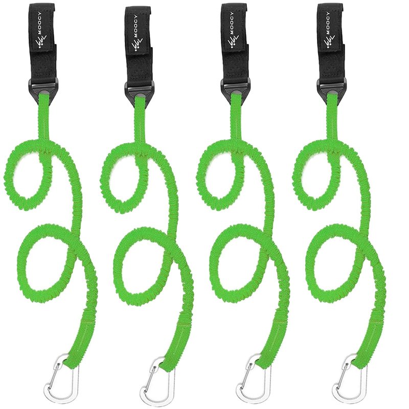 MOPHOEXII Kayak Paddle Leash Kayak Rod Leash Kayak Paddle Lanyard Stretchable Coiled Lanyard Leash Kayak Fishing Accessories for Kayak and Paddles Green 4 Pack