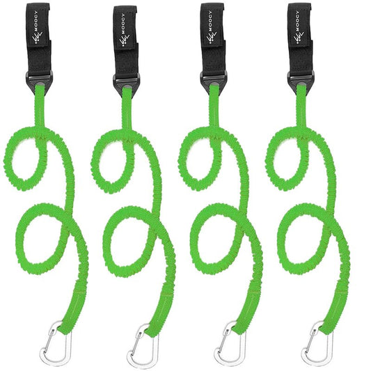 MOPHOEXII Kayak Paddle Leash Kayak Rod Leash Kayak Paddle Lanyard Stretchable Coiled Lanyard Leash Kayak Fishing Accessories for Kayak and Paddles Green 4 Pack