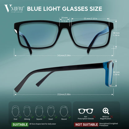 Blue Light Blocking Glasses For Men/Women Anti-Fatigue Computer Monitor Gaming Improve Sleep Reduce Eye Strain Gamer Glasses