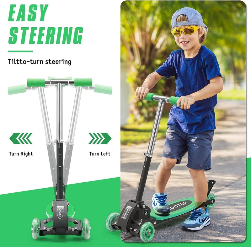 Kids Kick Scooter - 3-Wheel Design for Stability & Safety | Adjustable Height