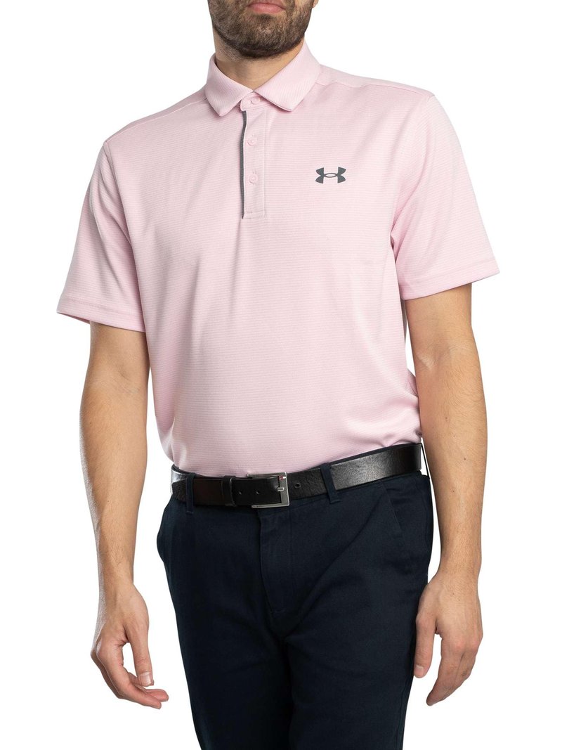 Under Armour Men's Tech Golf Polo, (647) Prime Pink / / Pitch Gray, X-Large