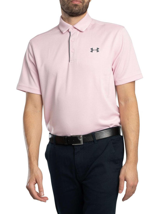 Under Armour Men's Tech Golf Polo, (647) Prime Pink / / Pitch Gray, X-Large
