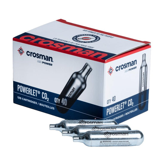 Crosman Powerlet CO2 Cartridges for Air Rifles, Air Pistols & Paintball - Snug Fit, Leak-Free Seal, Durable Metal Construction - Made in USA, Multi-Pack Options
