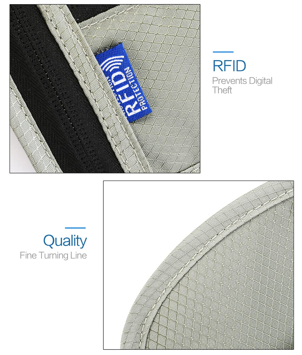 Neck Wallet Lightweight RFID Blocking Waterproof Travel Pouch for Women Men