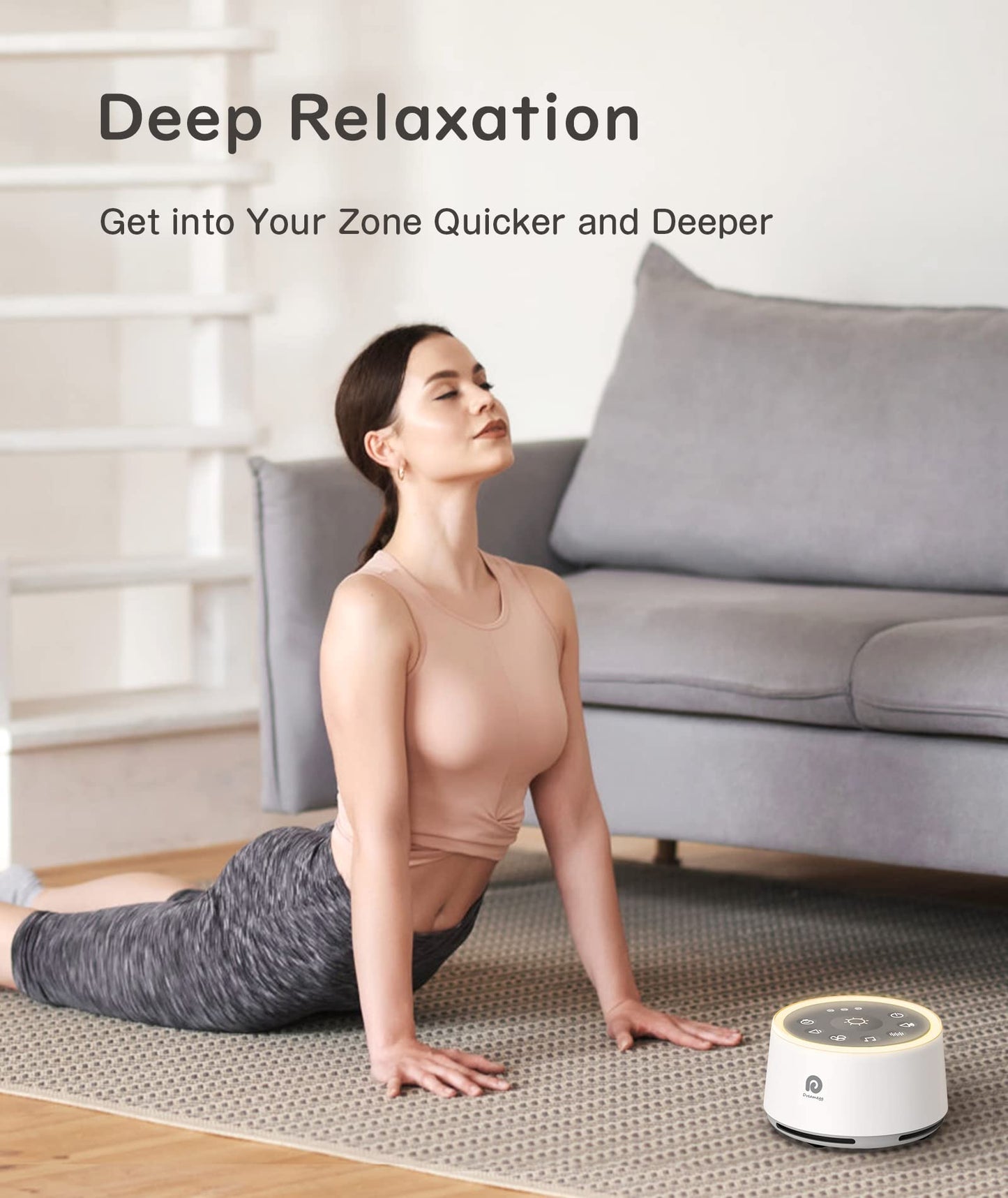 Dreamegg D1 Sound Machine - White Noise Machine with Baby Night Light for Sleeping, High Fidelity Sounds, Timer & Memory Feature, Sound Machine for Baby Adults, Home, Office, Travel (White)