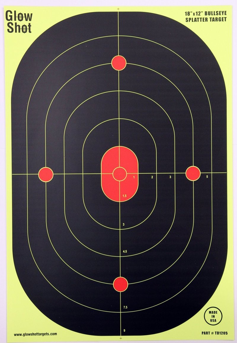 12x18-Inch Bullseye Glowshot Splatter Targets, 50 Packs
