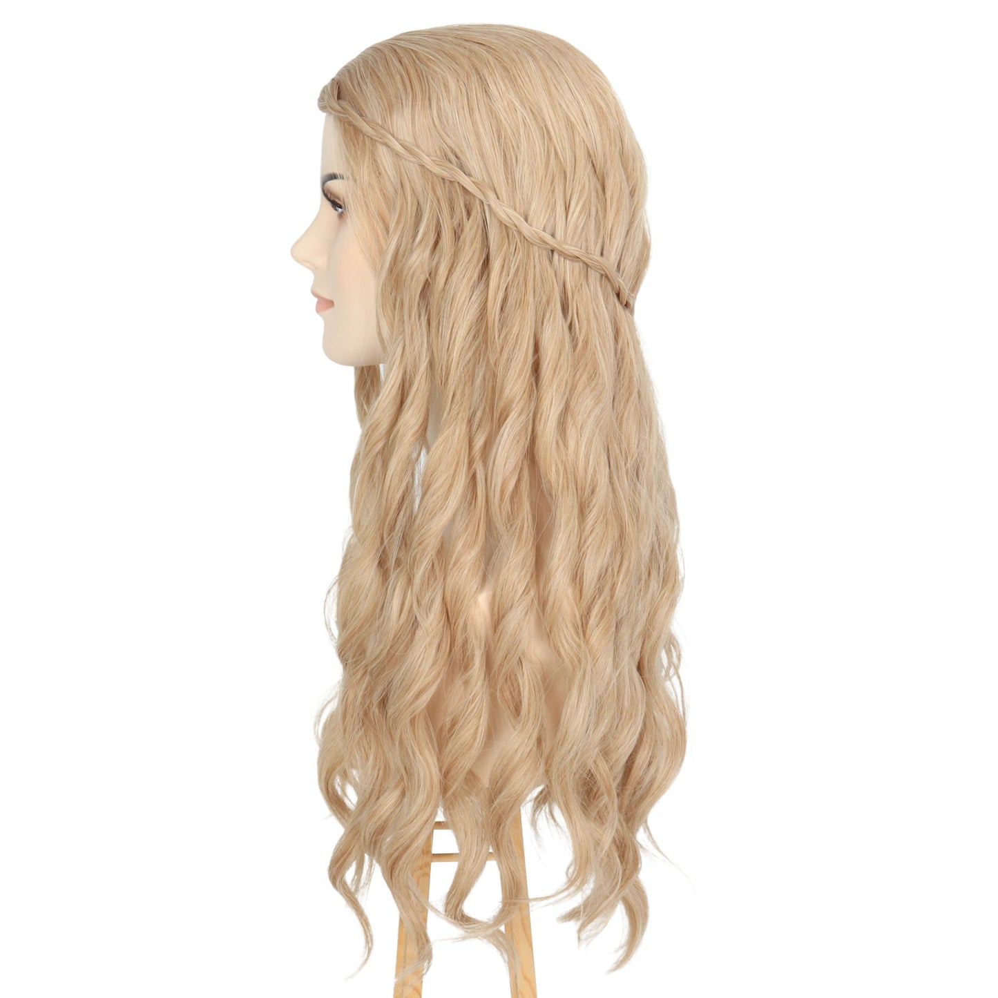 Miss U Hair Long Blonde 70s Hippie Wigs for Women Elf Princess Bride Wig Renaissance Long Wavy Halloween Costume Wig