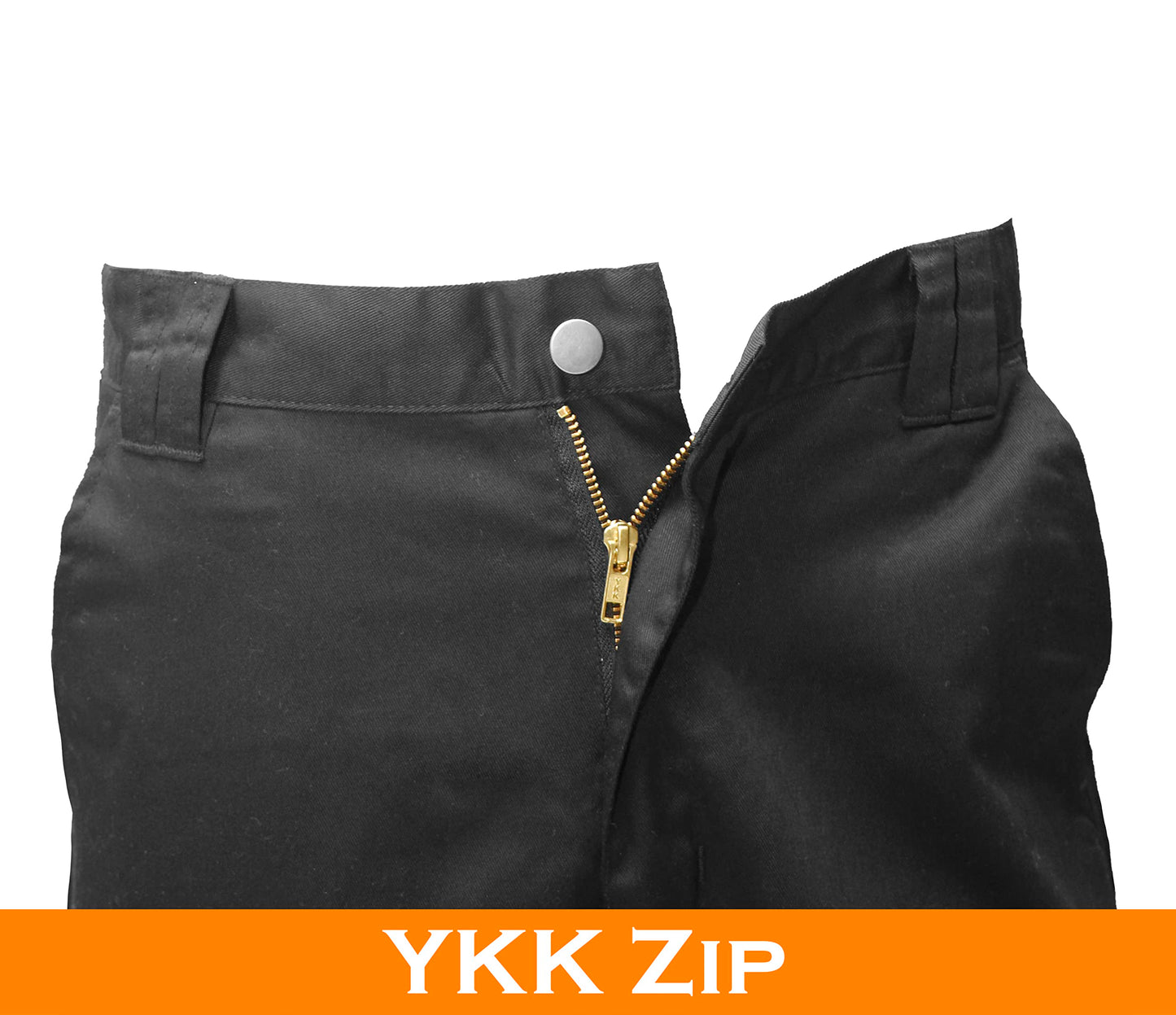 FNT Workwear Black Multi Pockets Men Cargo Combat Work Trousers Work Pants with Button & Zip Fly (32W / 29L, Black)