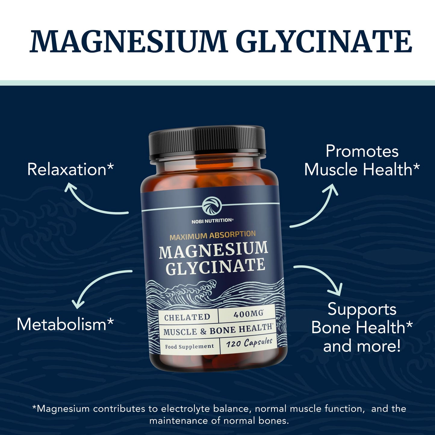 Magnesium Glycinate 400mg | Chelated Bisglycinate for Muscle Relaxation, Bones, Heart, Nerve, Sleep & Calm Support for Women & Men | High Absorption Magnesium Chelate Supplement | 120 Capsules