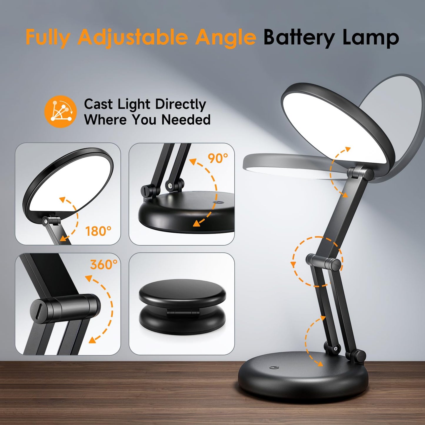 Rechargeable Lamp Desk Lamp,3600mAh Battery Lamp Desk Light,10 Brightness Rechargeable Table Lamp,Cordless Lamp Wireless Lamp,Battery Operated Lamp Rechargeable Light,Reading Lamp USB Light USB Lamp