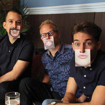 Gentlemans Club Face Drink Coasters - 20 Hilarious Double Sided Drink Coasters (40 Fun Faces)