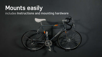 Borgen Bike Wall Mount - Bike Wall Rack Pedal for E-Bike, MTB or Road Bike with Support Bracket and Wall Protection Pads