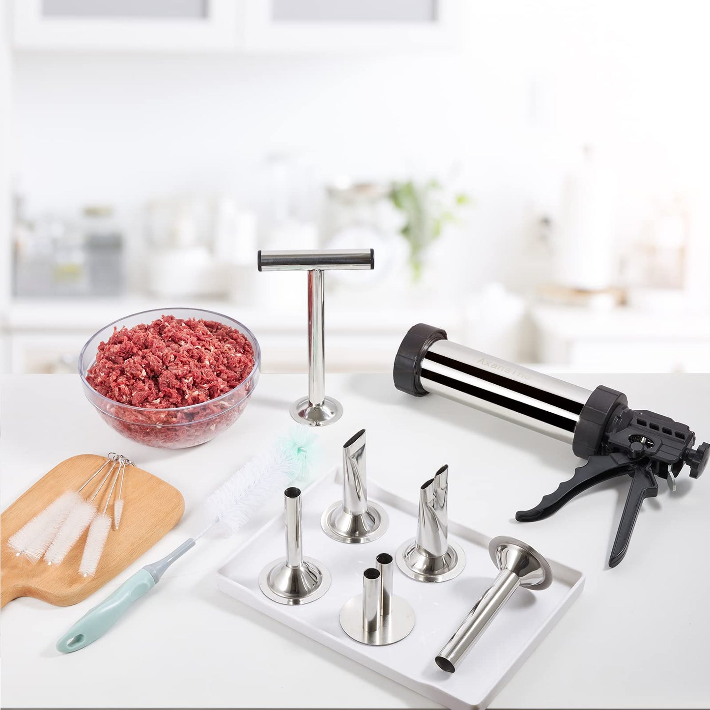 Large Capacity Jerky Gun Kits, Jerky Cannon, Stainless Steel Jerky Maker, Jerky Shooter, Meat Gun, Beef Deer Jerky Making Gun Kit, Gifts for Women Men