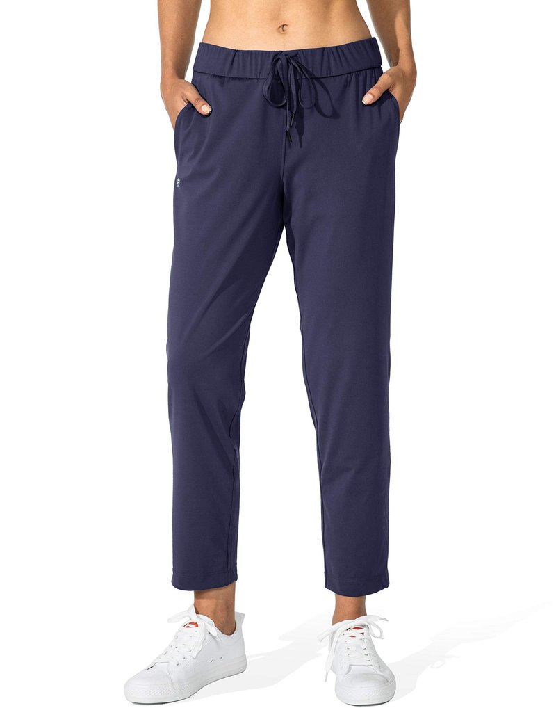 G Gradual Women's Pants with Deep Pockets 7/8 Stretch Sweatpants for Women Athletic, Golf, Lounge, Work (Navy, 3X-Large)