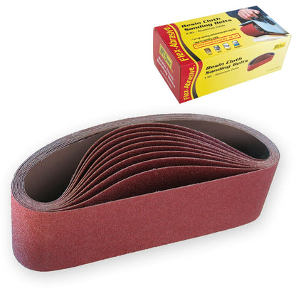 IVY Classic 43100 Flex-Abrasive 4-Inch x 24-Inch 36 Grit Extra Coarse Resin Cloth Aluminum Oxide Sanding Belt, 10-Pack