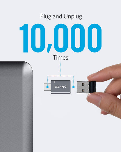 Anker USB to USB C Adapter (2 Pack), High-Speed Data Transfer, USB-C to USB 3.0 Female Adapter for MacBook Pro 2020, iPad Pro 2020, Samsung Notebook 9, Dell XPS and More Type C Devices