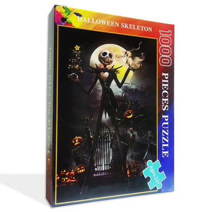 Jigsaw Puzzle 1000 Piece Wooden Puzzle Halloween Picture Family Decorations, Unique Birthday Present Suitable for Teenagers and Adults