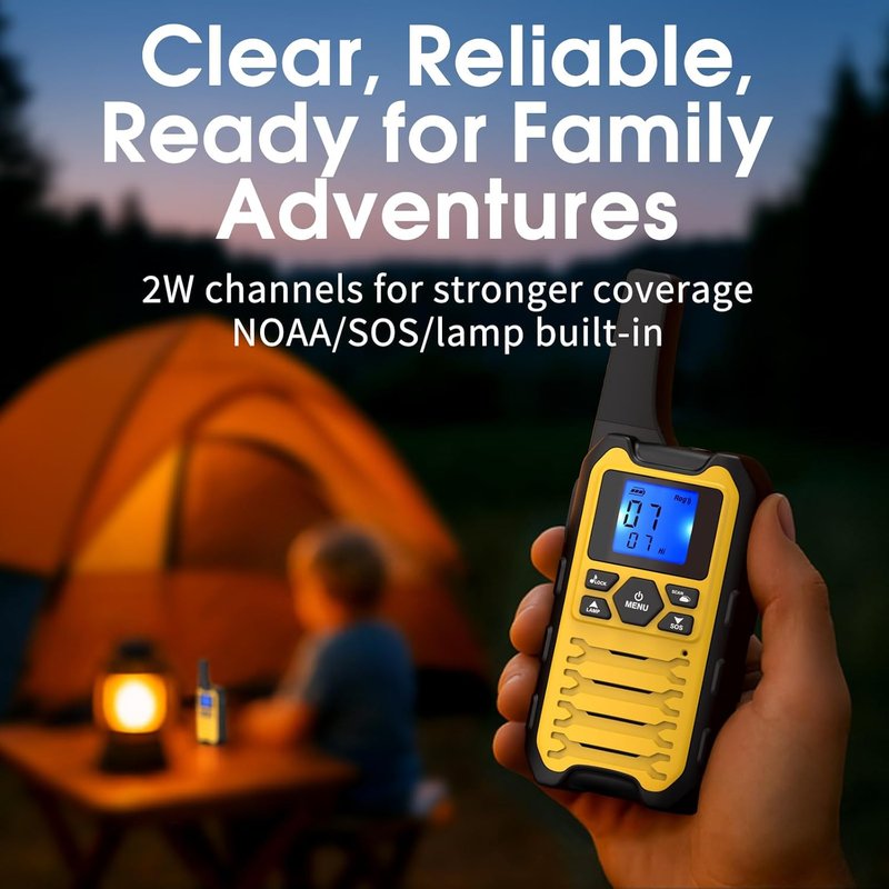 Walkie Talkies Long Range - Rechargeable 6 Pack for Adults | Ideal for Camping, Hunting & Emergency Use