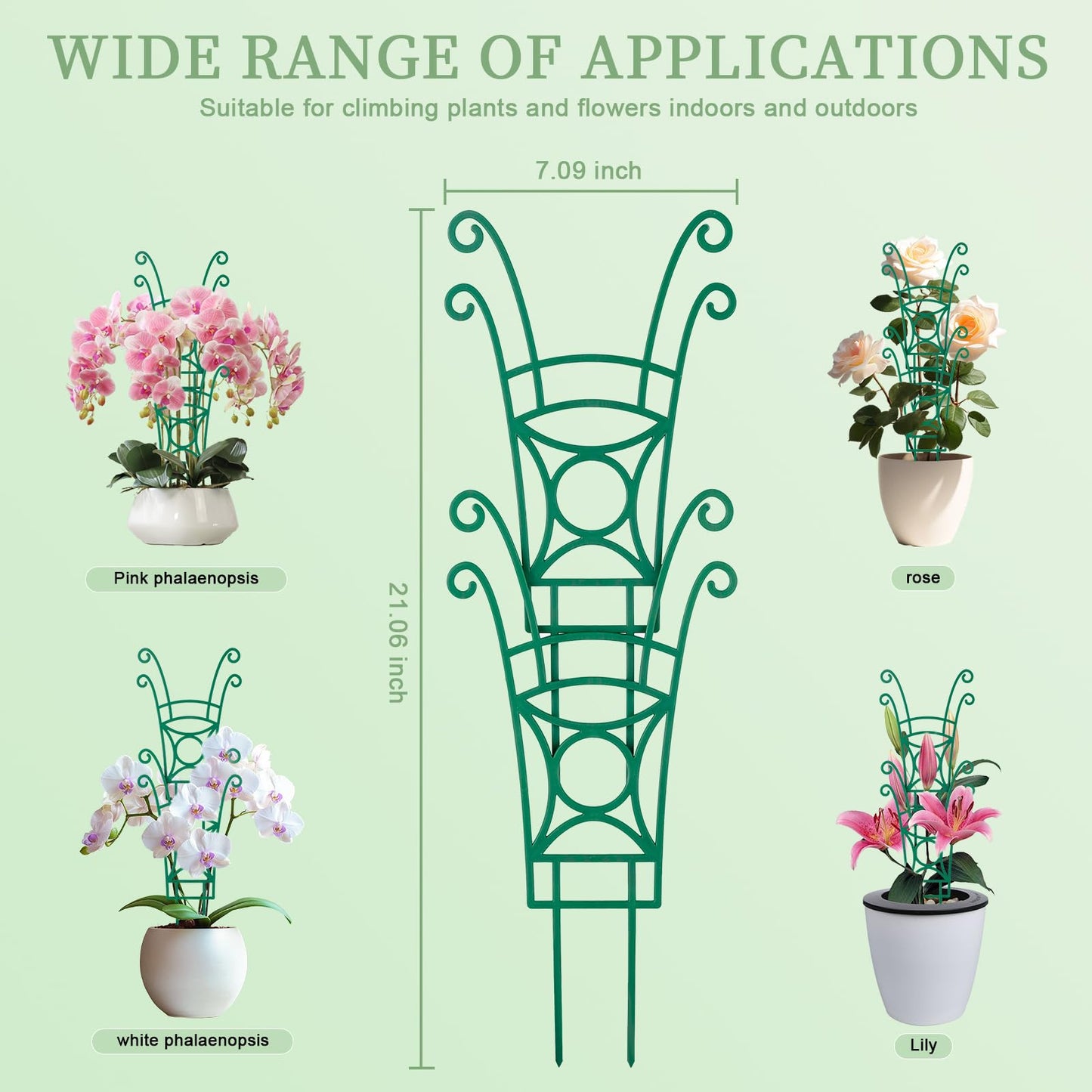 8 Pack Trellis for Potted Plants, Stackable Indoor Plant Trellis for Climbing Plants, Garden Trellis Outdoor for Flower Vine Lvy Hoya Houseplants Plant Support