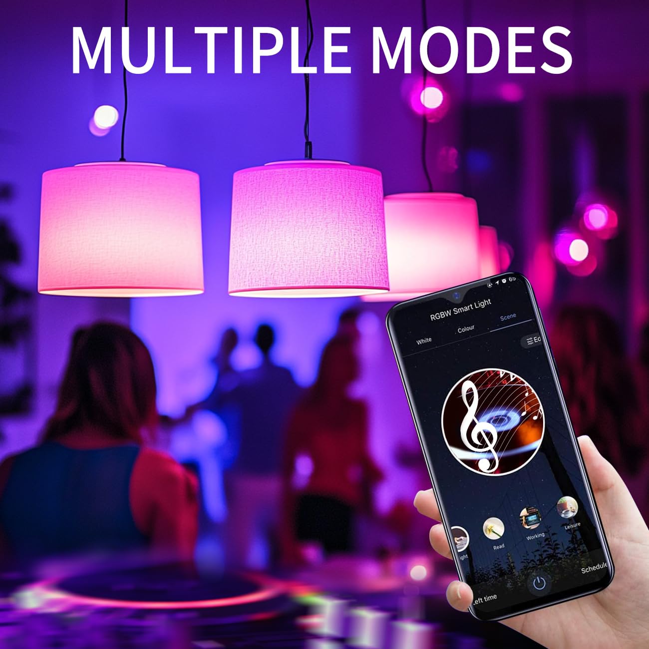 ANWIO E14 Smart Bulb,Alexa Light Bulbs,RGB Colour Changing Bulbs,Smart Life App Control,Bluetooth & WiFi Bulb,470LM, 5W Replace 40 Watt,Works with Alexa, Echo,Google Assistant (4 Pack)