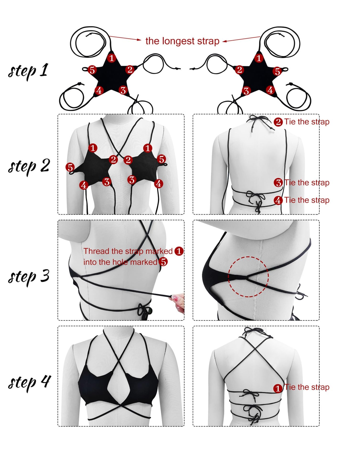 Rave Star Top for Women - Halloween Sexy Halter Crop Backless Bra Music Festival Crisscross Straps Concert Outfits(Black,L,1078a)