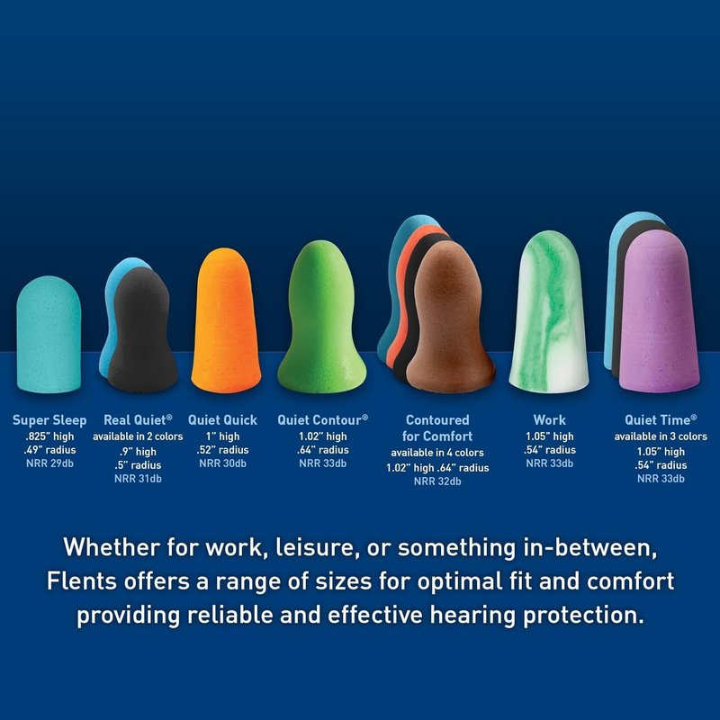 Flents Protechs Foam Ear Plugs, 10 Pair with case Sleeping, Snoring, Loud Noise, Traveling, Concerts, Construction, Studying, Work, Shooting, NRR 33, Noise Cancelling, Green, Made in the USA