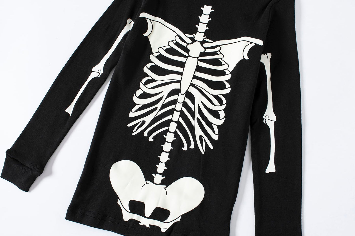 Family Feeling Baby Infant Holiday Halloween Skeleton Black Matching Family Long Sleeves Pajamas Set Size 12-18 Monthes