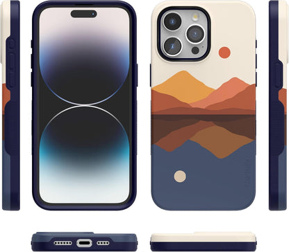 Casely iPhone 15 Pro Max Case | Opposites Attract | Day & Night Colorblock Mountain | Compatible with MagSafe | Bold Protective Design and Action Button