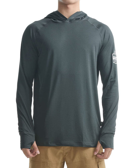 maamgic Sun Protection Hoodie Shirts For Men UPF 50+ Long Sleeve SPF Fishing Hoodie Mens Outdoor UV Sun Shirts With Hood Black
