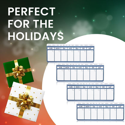 Juvale Magnetic Fridge Calendar, Dry Erase (11 x 4.2 Inch, 4 Pack) - Magnetic Calendar for Refrigerator