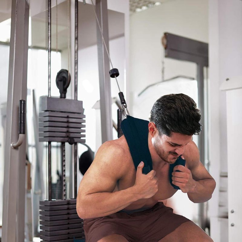Abdominal Crunch Harness - V-Shape Exercise Straps for Cable Machines | Black Shoulder Support