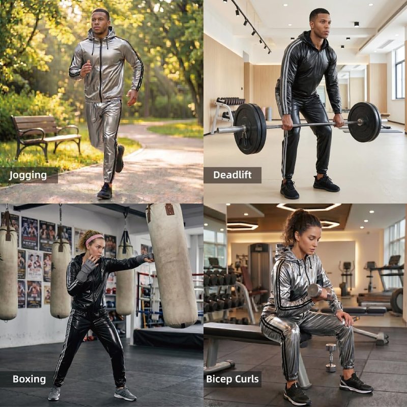 Weight Loss Sauna Suit - Heavy Duty Full-Zip Fitness Sweat Suit for Men & Women | Anti-Rip, Hooded Design
