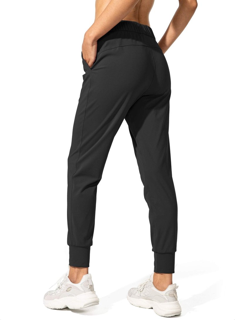 SANTINY Women's Joggers Pants Pockets Drawstring Running Sweatpants for Women Lounge Workout Jogging(Black_S)