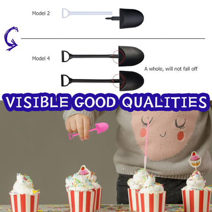 OaaXbbECco Novelty Mini Shovel Shape Spoons Cute Disposable Plastic Dessert Spoons