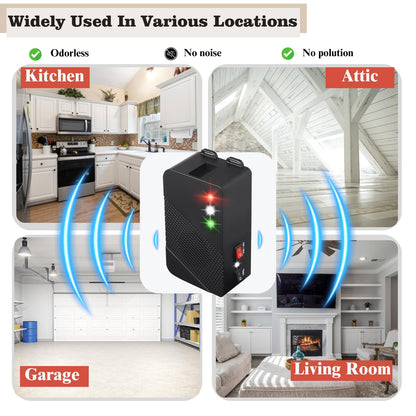 Glaobule Ultrasonic Rodent Repellent Battery Operated Ultrasonic Mouse Repeller Under Hood Pest Repeller Rat Mice Deterrent with Strobe Lights for Car Engine Indoor Use 1Pack