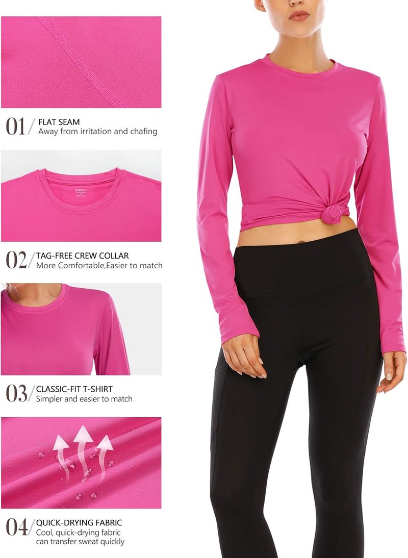Women's Sun Protection Long Sleeve Swim Shirt - UPF 50+ UV Rash Guard for Hiking & Running