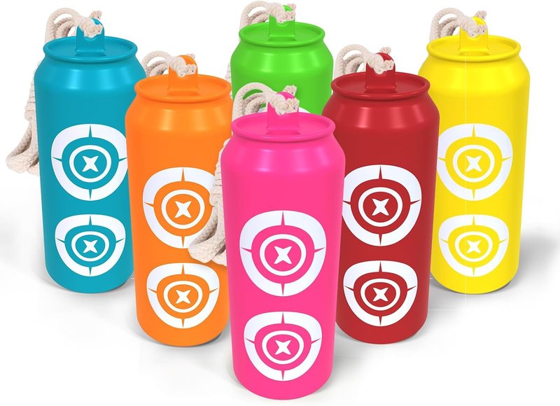 Shatterproof Bottle Shooting Targets - 6 Pack Plastic Bottles with Rope & Foldable Funnel | Colorful Firearm Practice Targets for Indoor & Outdoor Use
