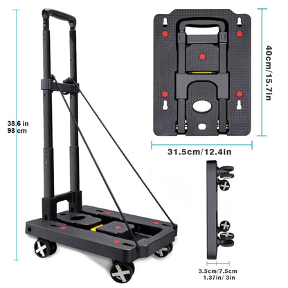 Car Seat Dolly for Airport - CarSeat Roller Cart Wheels for Airplane - Car Seat Travel Cart Carrier with Straps Trolley Foldable Luggage Trolley (Black)
