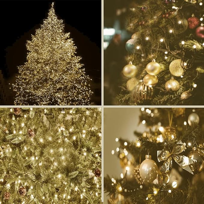 Pooqla Warm White Christmas Lights, 200 LED 66 ft Twinkle Fairy String Lights with for Indoor Outdoor Decor, 8 Modes Connectable Holiday Fairy Lights for Home Yard Patio Party Xmas Tree Decor